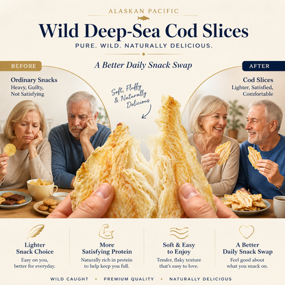 🐟 Wild-Caught Alaska Cod Slices™ | Premium High-Protein Seafood Snack | Soft, Tender & Delicious-TOP1