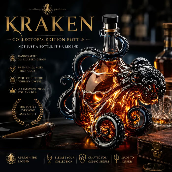 🎁 Father’s Day 49% OFF - The Kraken Rum Edition 3D Octopus Bottle 🐙🥃 -Bestseller