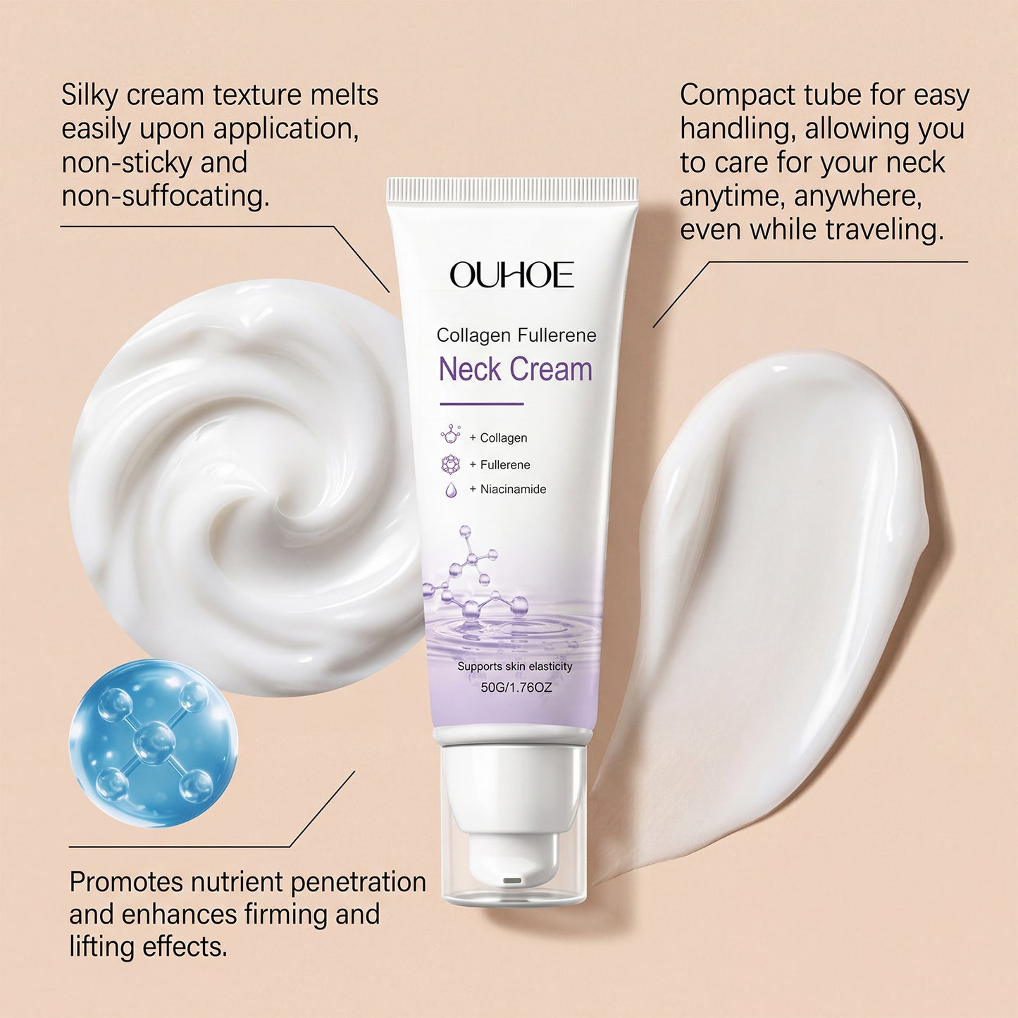 💥80K+ SOLD💕 Collagen Fullerene Neck Cream | Lift Saggy Neck & Erase Neck Lines -Viral