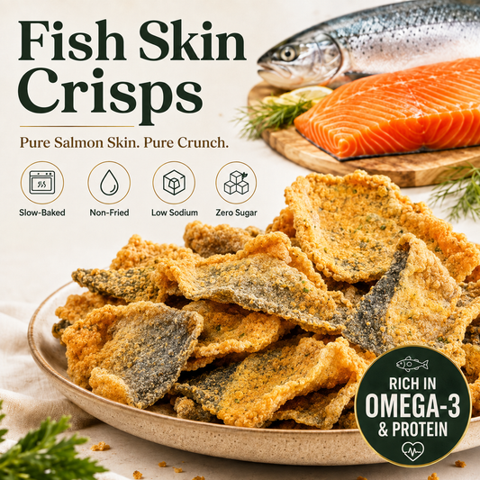 Wild Alaskan Salmon Skin Crisps - Zero Fat, Low Sodium, Omega-3 Rich Healthy Snack-Finds