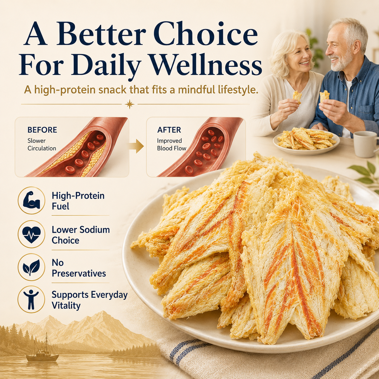 🐟 Wild-Caught Alaska Cod Slices™ | Premium High-Protein Seafood Snack | Soft, Tender & Delicious-TOP1