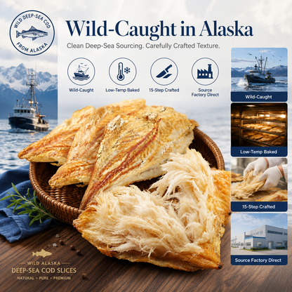 🐟 Wild-Caught Alaska Cod Slices™ | Premium High-Protein Seafood Snack | Soft, Tender & Delicious-TOP1