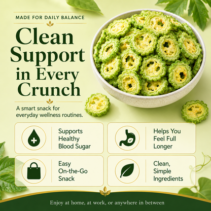 🥒 Oven-Baked Bitter Melon Chips [Non-Fried] — Pure Natural Low-Carb Snack for Blood Sugar Support & Satiety -TOP1