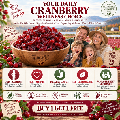 Premium Canadian Organic Wild Dried Cranberries – Antioxidant Superfood Snack 🇨🇦-Finds