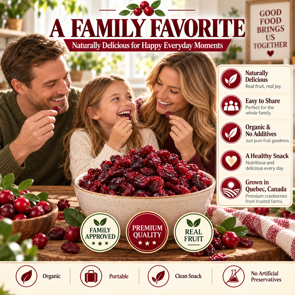 Premium Canadian Organic Wild Dried Cranberries – Antioxidant Superfood Snack 🇨🇦-Finds