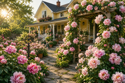 🌸✨Upgrade Your Villa! Create Dreamy Climbing Peony Fence At Home 🏡🇺🇸-Viral