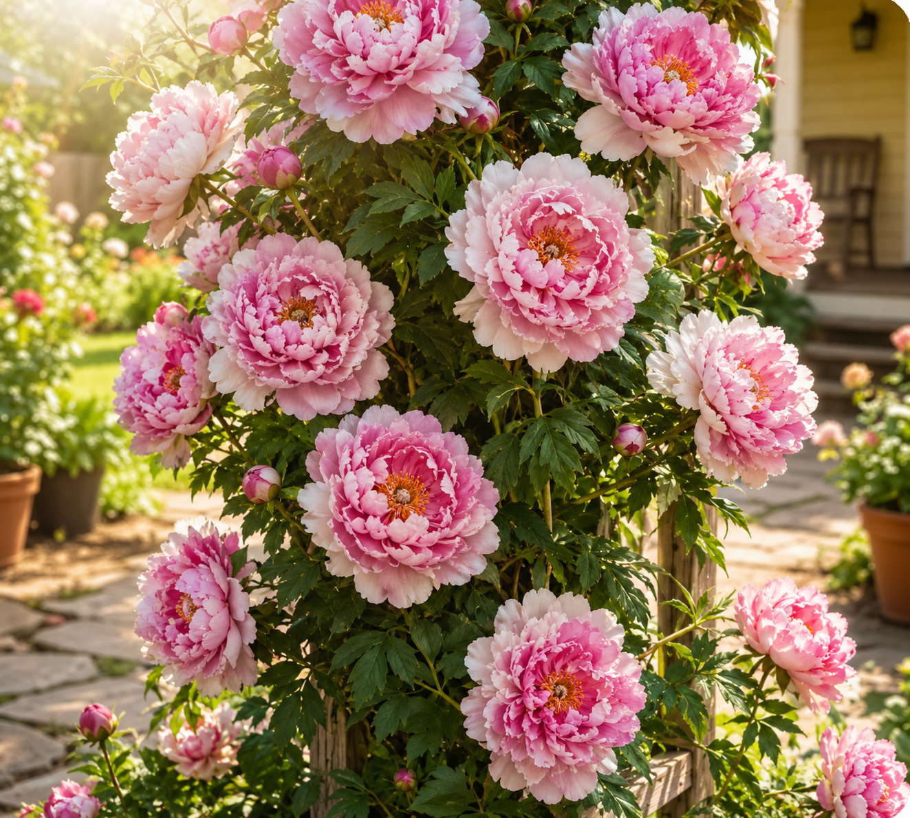 🌸✨Upgrade Your Villa! Create Dreamy Climbing Peony Fence At Home 🏡🇺🇸-Viral