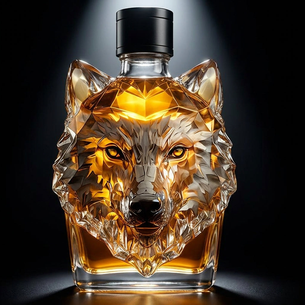 🎁 Father’s Day 49% OFF - Vanguard Wolf Head Crystal Glass Liquor Bottle - Limited Edition Masterpiece -Finds