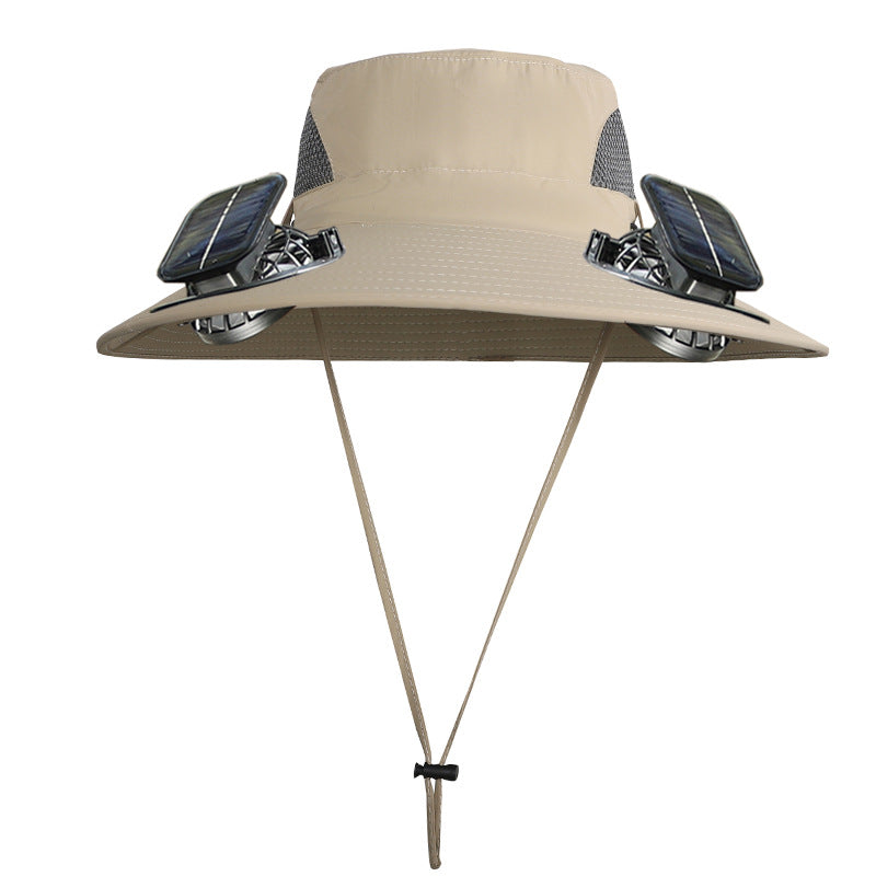 🔥Father's Day Sale 50% OFF - Wide Brim Solar Fan Outdoor Fishing Hat-Solar & USB Charging-Finds