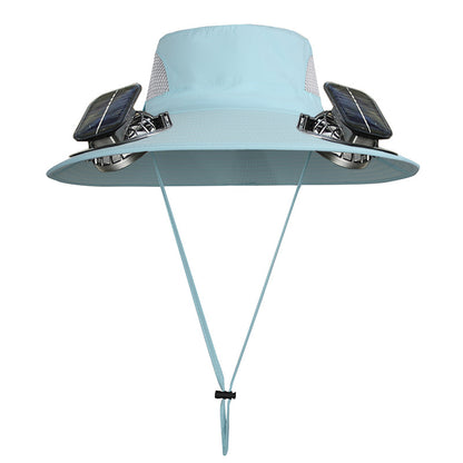 🔥Father's Day Sale 50% OFF - Wide Brim Solar Fan Outdoor Fishing Hat-Solar & USB Charging-Finds