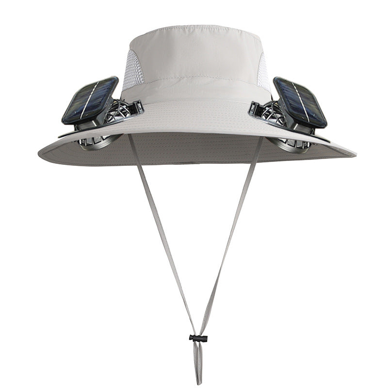 🔥Father's Day Sale 50% OFF - Wide Brim Solar Fan Outdoor Fishing Hat-Solar & USB Charging-Finds