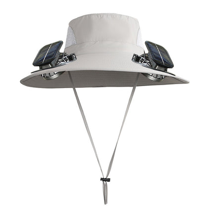 🔥Father's Day Sale 50% OFF - Wide Brim Solar Fan Outdoor Fishing Hat-Solar & USB Charging-Finds