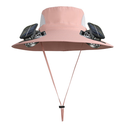 🔥Father's Day Sale 50% OFF - Wide Brim Solar Fan Outdoor Fishing Hat-Solar & USB Charging-Finds
