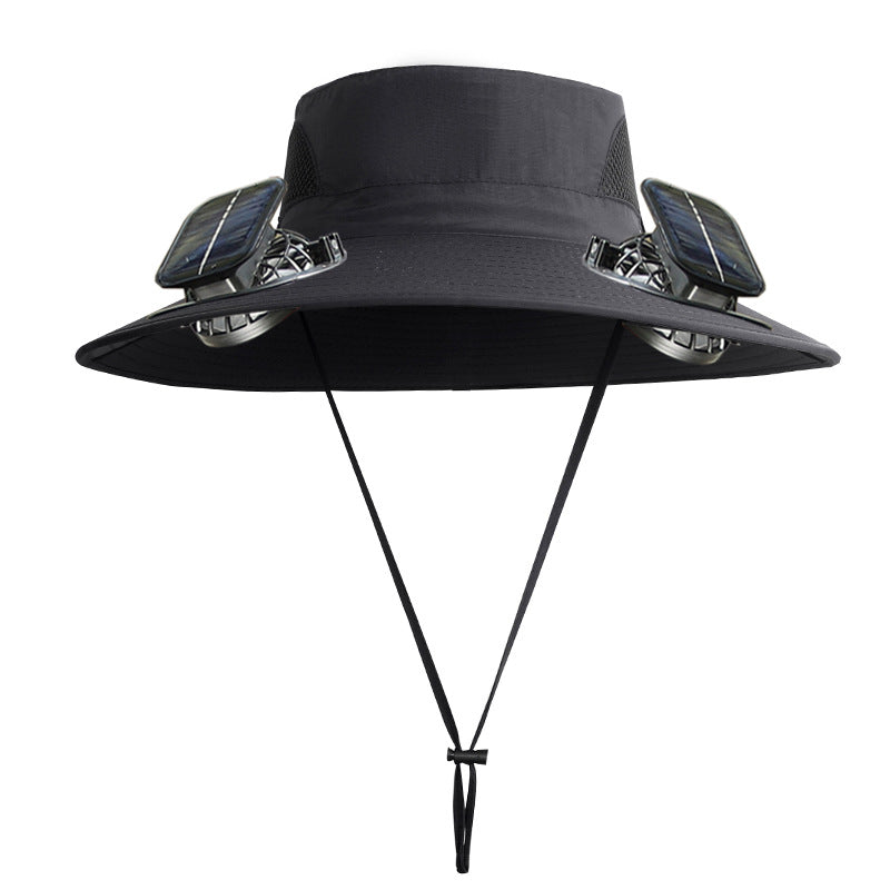 🔥Father's Day Sale 50% OFF - Wide Brim Solar Fan Outdoor Fishing Hat-Solar & USB Charging-Finds