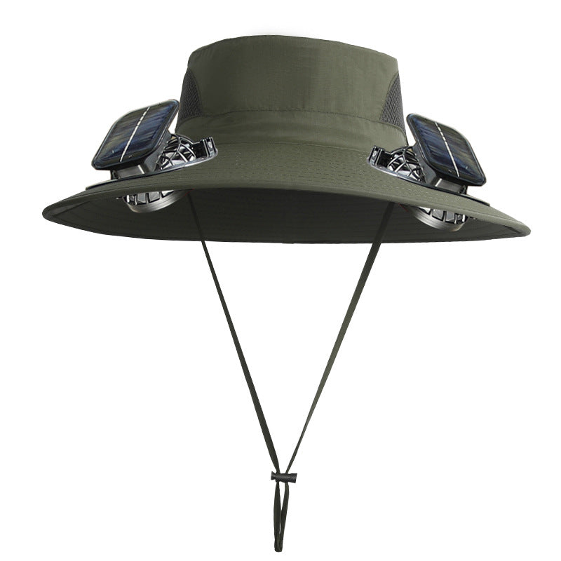 🔥Father's Day Sale 50% OFF - Wide Brim Solar Fan Outdoor Fishing Hat-Solar & USB Charging-Finds