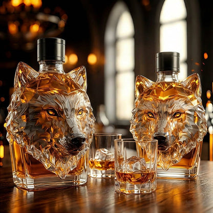 🎁 Father’s Day 49% OFF - Vanguard Wolf Head Crystal Glass Liquor Bottle - Limited Edition Masterpiece -Finds