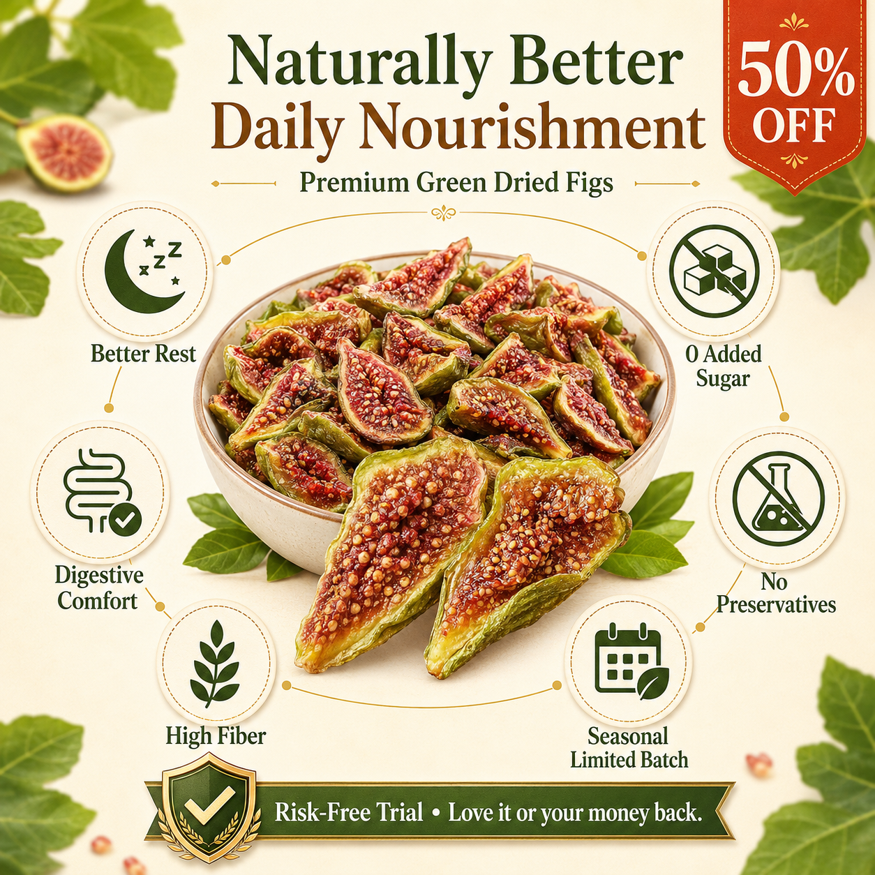 🌿Premium Emerald Dried Figs | 100% Sun-Dried Superfood ☀️ -Finds