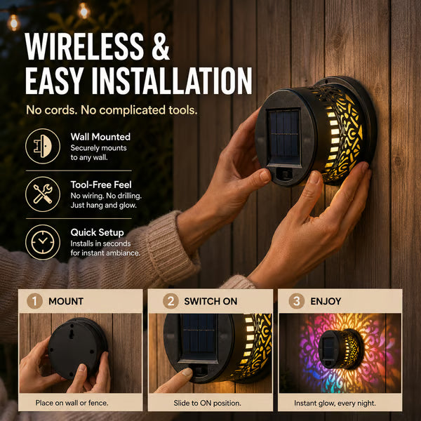 🎁 Father’s Day 59% OFF - 🌟Solar Mandala Wall Light🌌 -edition