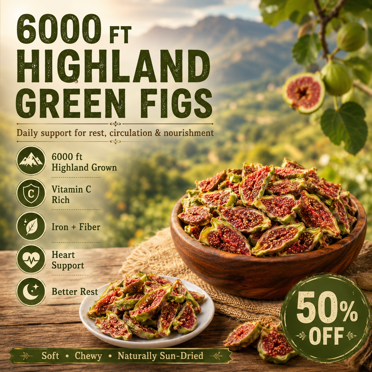 🌿Premium Emerald Dried Figs | 100% Sun-Dried Superfood ☀️ -Finds