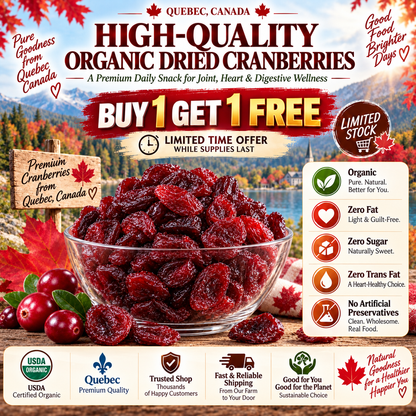 Premium Canadian Organic Wild Dried Cranberries – Antioxidant Superfood Snack 🇨🇦-Finds