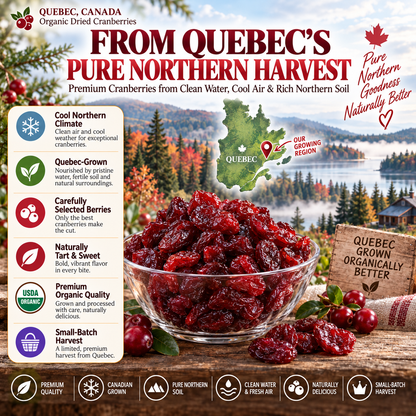 Premium Canadian Organic Wild Dried Cranberries – Antioxidant Superfood Snack 🇨🇦-Finds