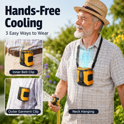 🔧 4-in-1 Portable Waist Fan - Hands-Free Cooling, 10 Speeds, 6000mAh Battery for Work & Outdoor!-Finds