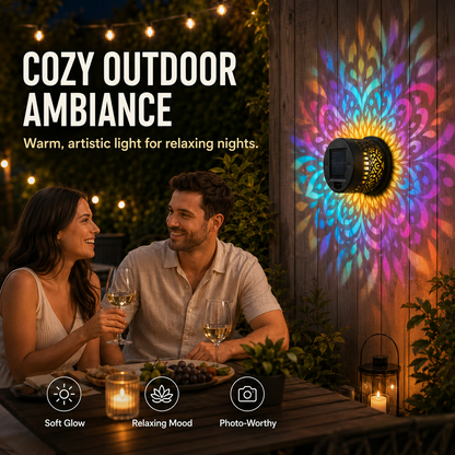 65K+ SOLD!✨-Solar Mandala Wall Light | Outdoor Garden Fence Projector Lamp 🪐🌌-Finds
