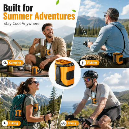 🔧 4-in-1 Portable Waist Fan - Hands-Free Cooling, 10 Speeds, 6000mAh Battery for Work & Outdoor!-Finds