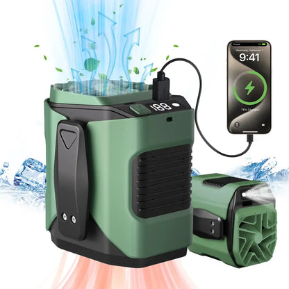 🔧 4-in-1 Portable Waist Fan - Hands-Free Cooling, 10 Speeds, 6000mAh Battery for Work & Outdoor!-Finds