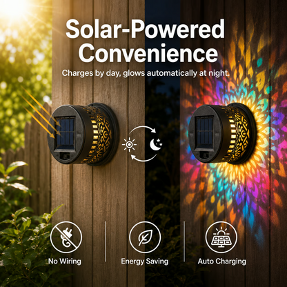 65K+ SOLD!✨-Solar Mandala Wall Light | Outdoor Garden Fence Projector Lamp 🪐🌌-Finds