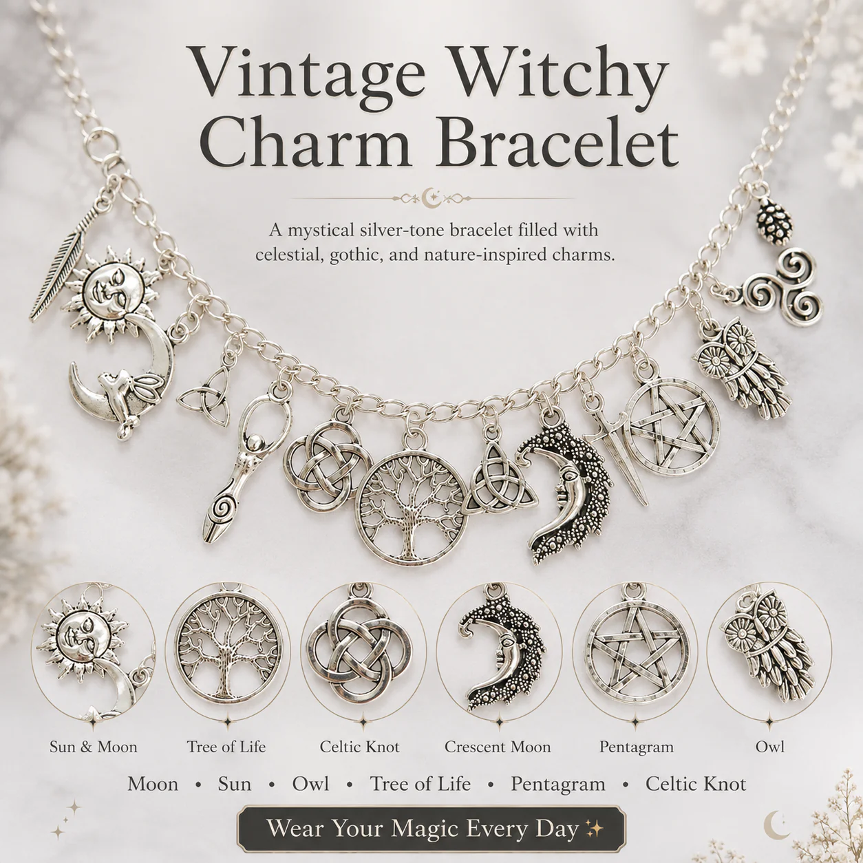 🔥Limited Time 50% Off✨Vintage Witchy Charm Bracelet-edition