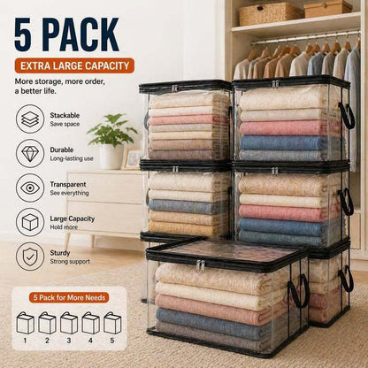 ✨Large Heavy-🛒Duty Thick Clear Storage Bag for Clothes, Moving & Storage💪-Viral