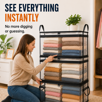 ✨Large Heavy-🛒Duty Thick Clear Storage Bag for Clothes, Moving & Storage💪-Viral
